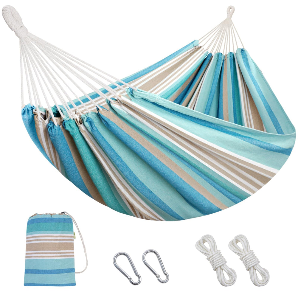 INNO STAGE Double Hammock in blue with unique stripe design