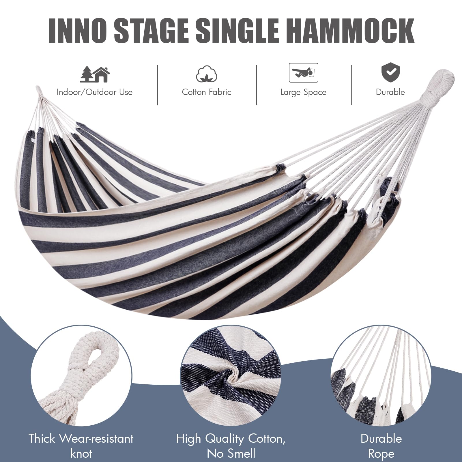 INNO STAGE Double Hammock showing weight capacity label