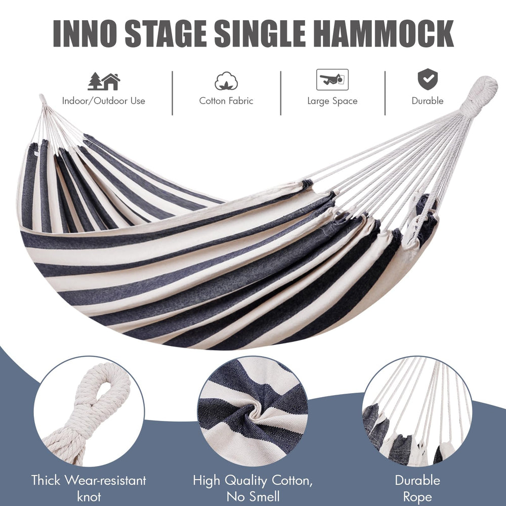 INNO STAGE Double Hammock showing weight capacity label