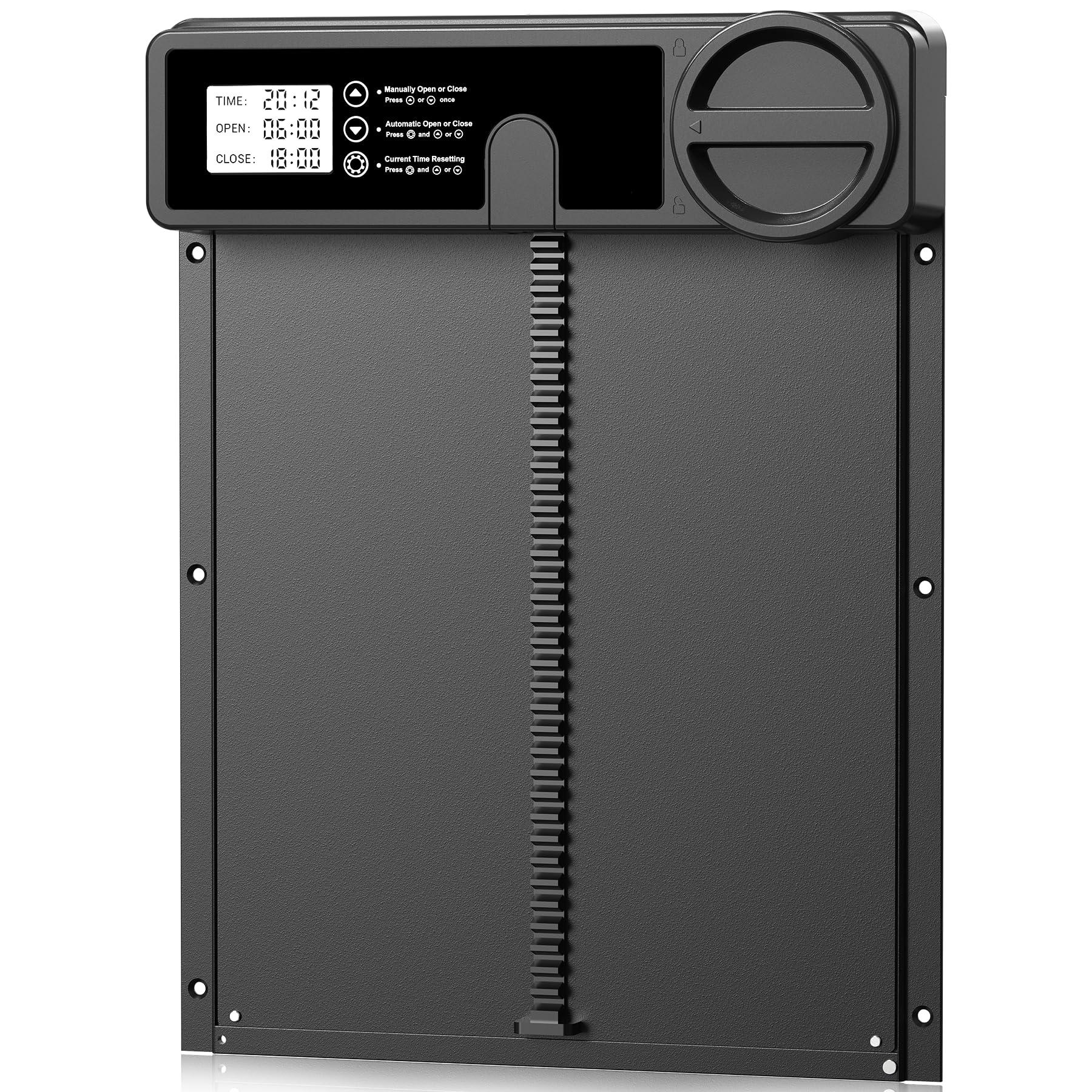 INNOLAND Automatic Chicken Coop Door front view with large opening