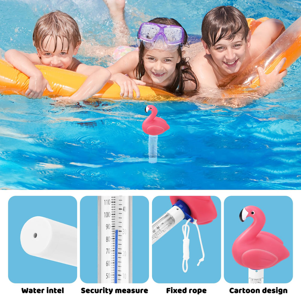 Inpool Flamingo Pool Thermometer beside a hot tub