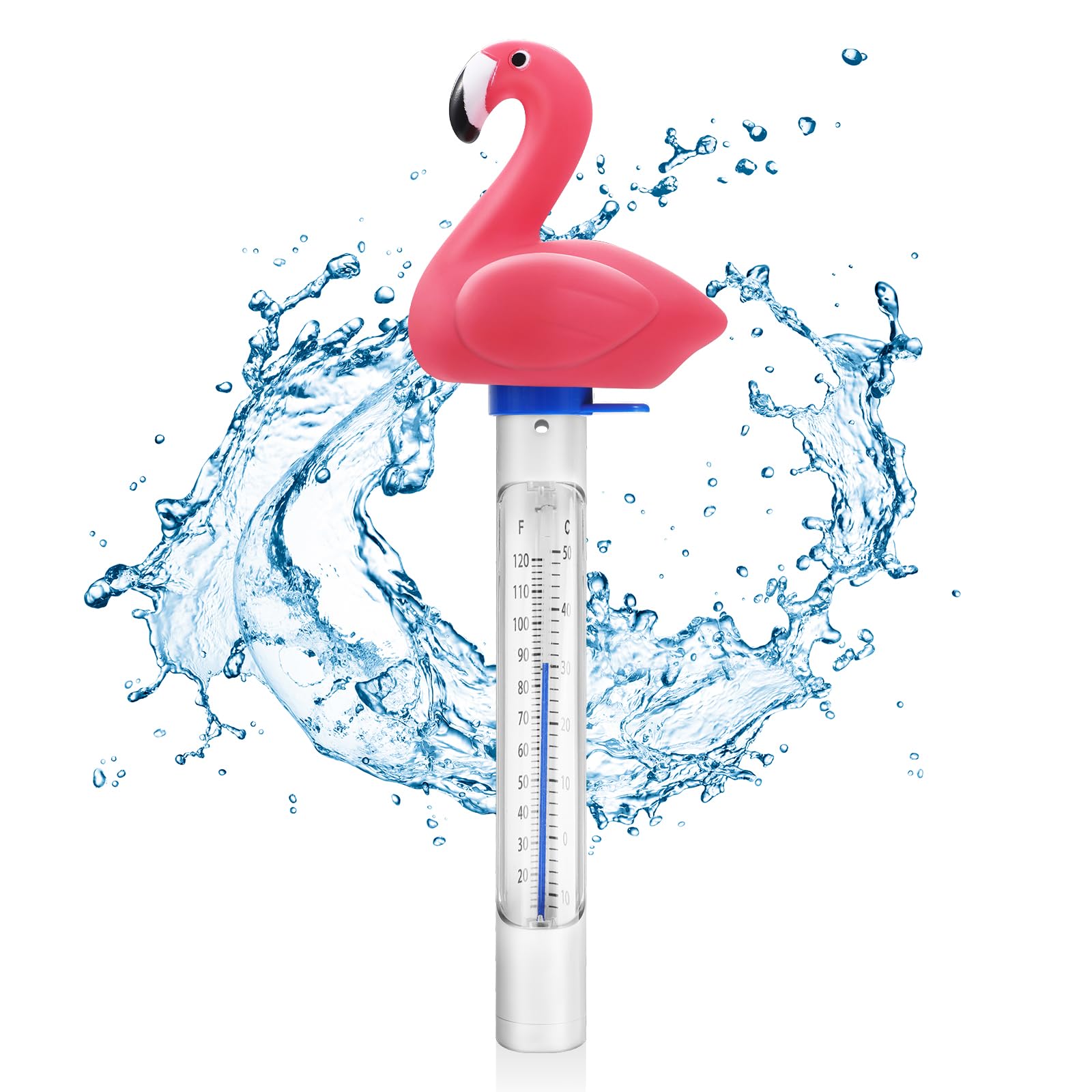 Inpool Flamingo Pool Thermometer front view with large display