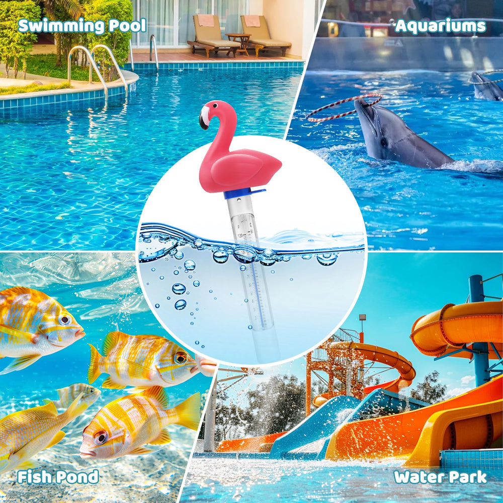 Inpool Flamingo Pool Thermometer with string detail