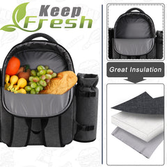 Inside view of Apollo Walker Picnic Backpack with compartments