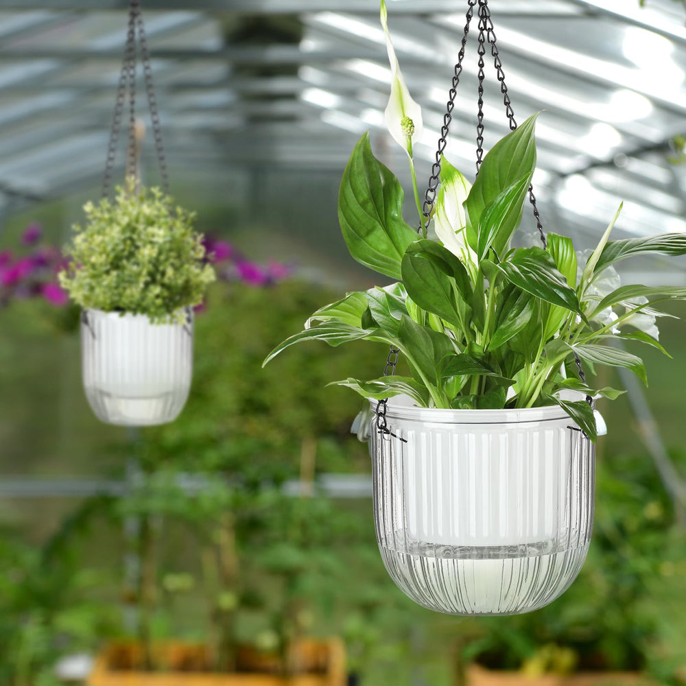 Inside view of Maxcheck hanging planter with drainage holes