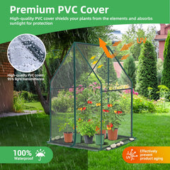 Inside view of Ohuhu Mini Greenhouse with plants