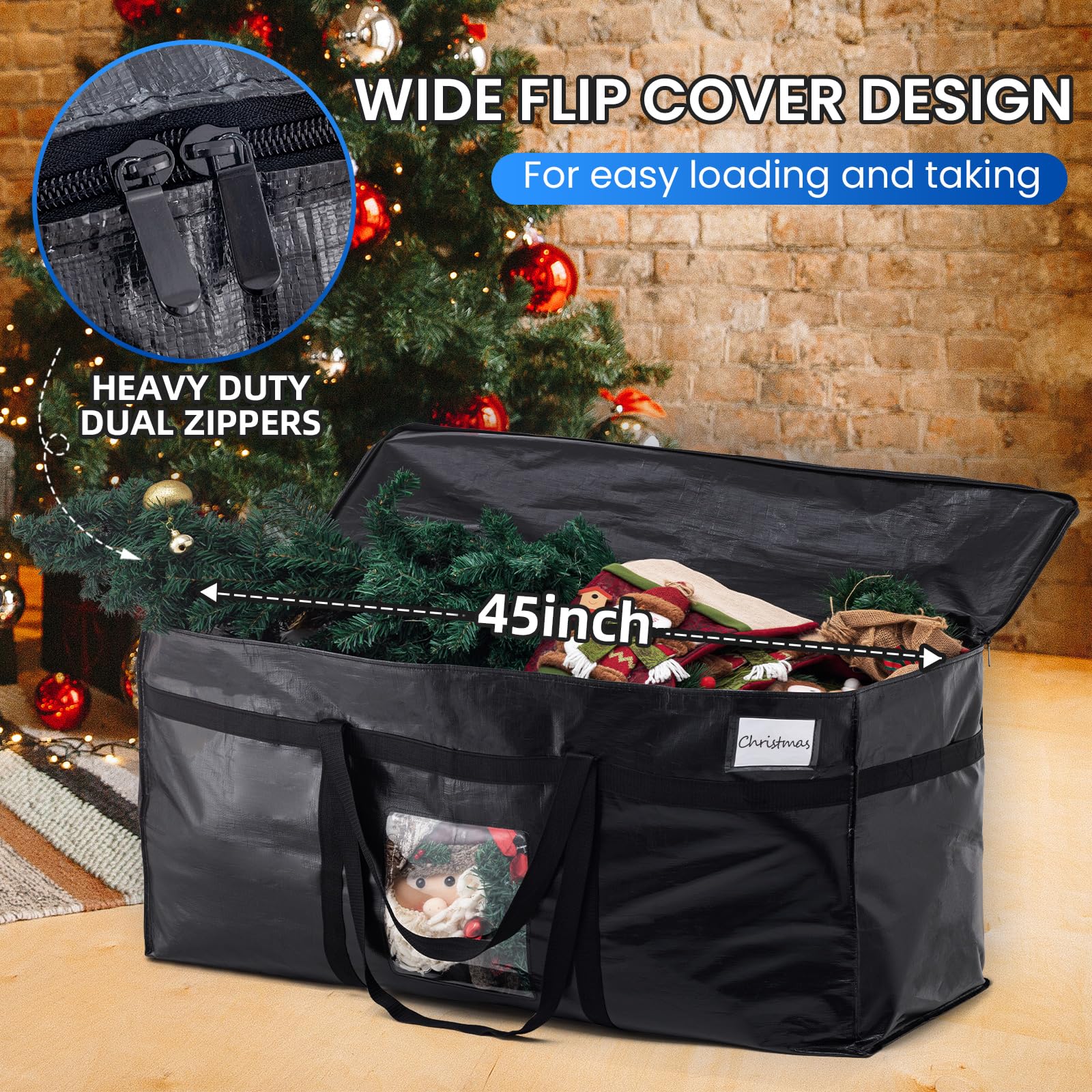 Inside view of TAILI storage bag with large capacity for bulky items