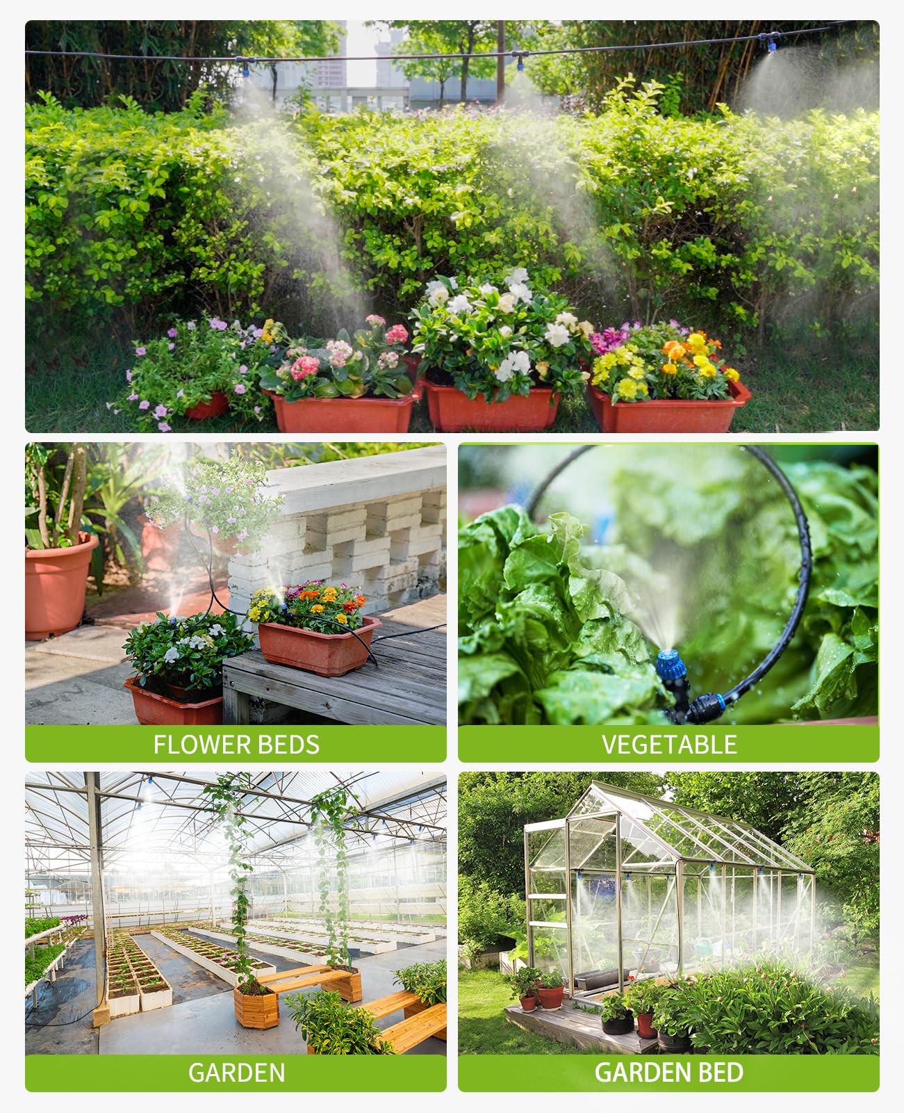 Inside view of the HIRALIY drip irrigation kit packaging