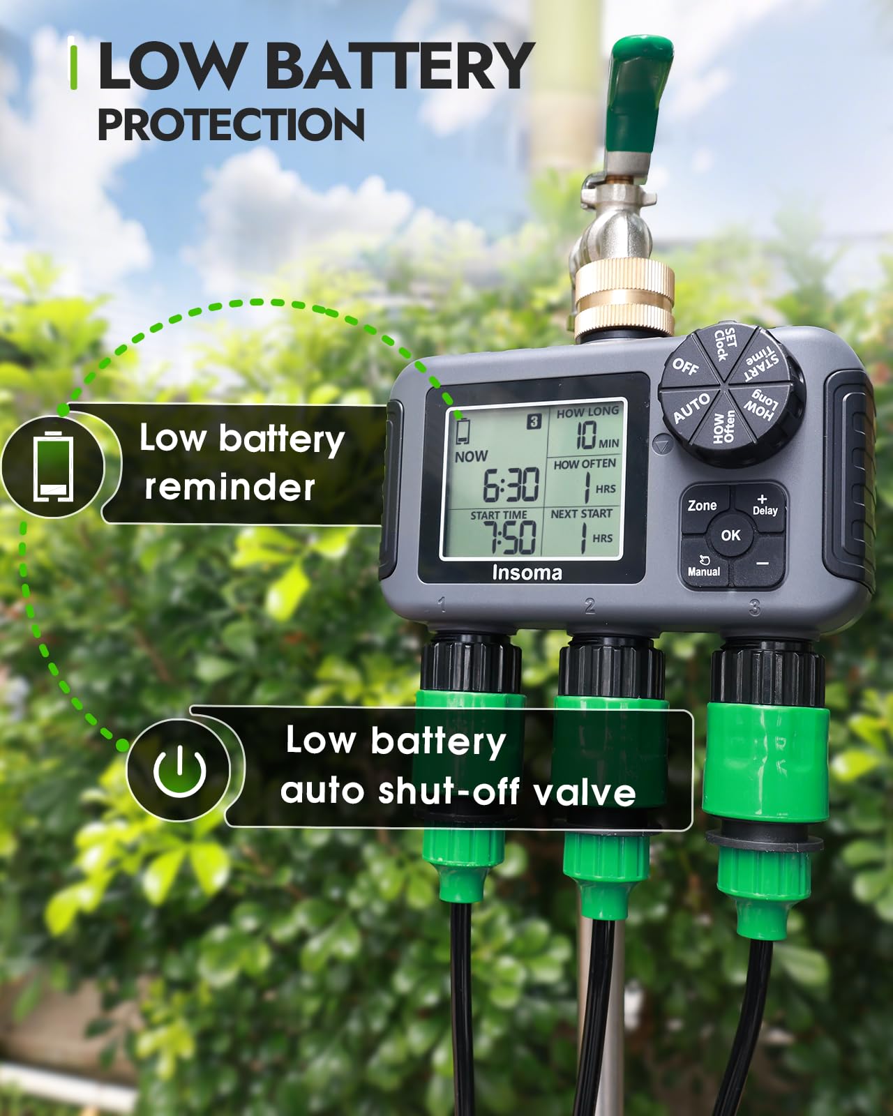 Insoma 3-Zone Sprinkler Timer in packaging