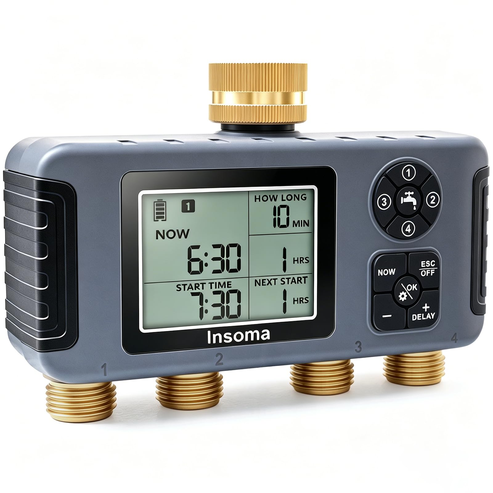 Insoma 4-Zone Water Timer front view with clear display