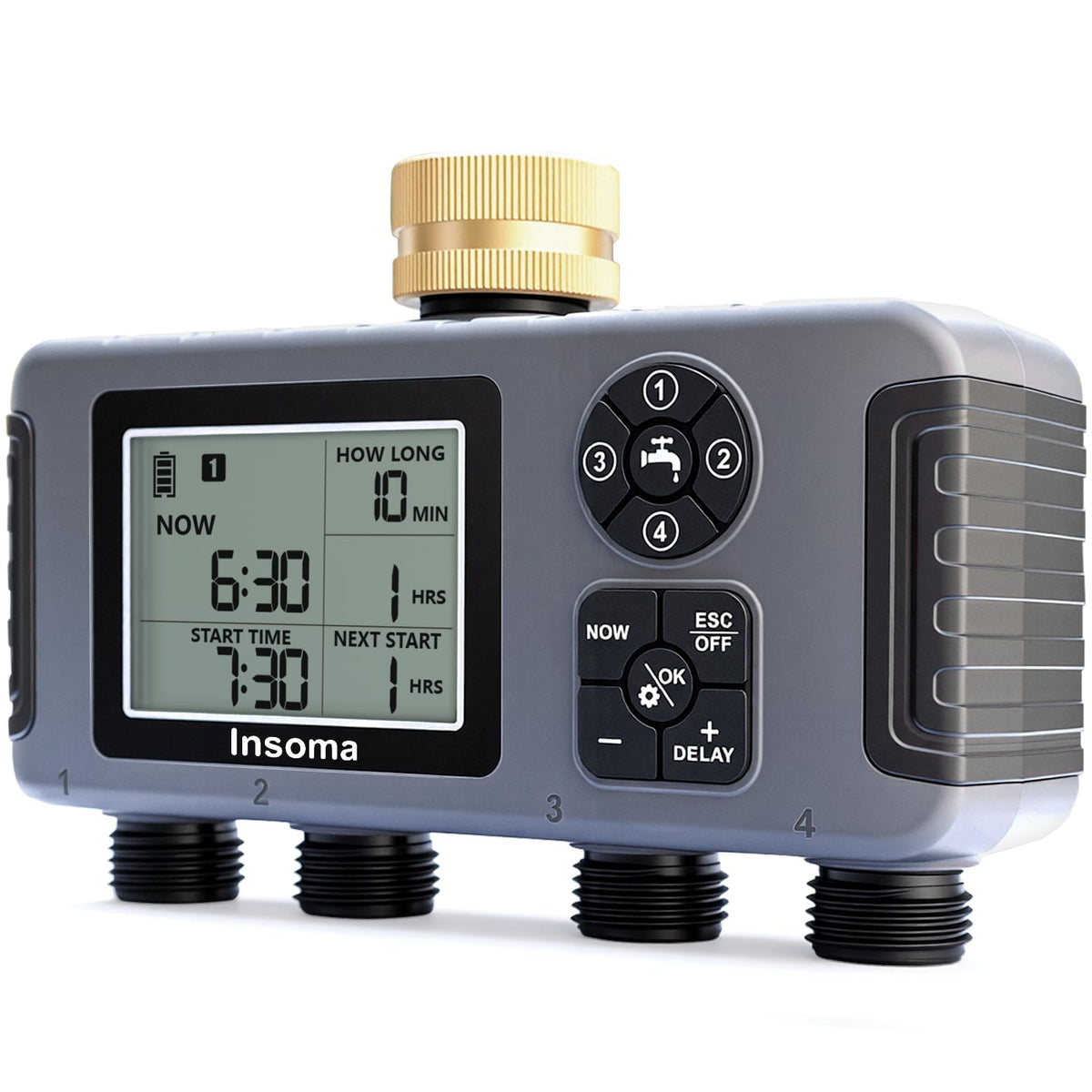 Insoma 4-Zone Water Timer front view with large display