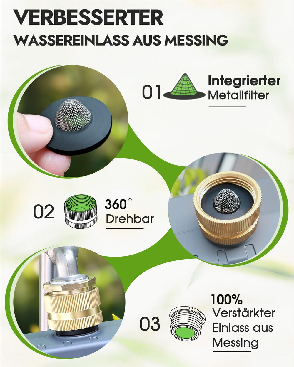 Insoma 4-Zone Water Timer showing brass inlet and connections