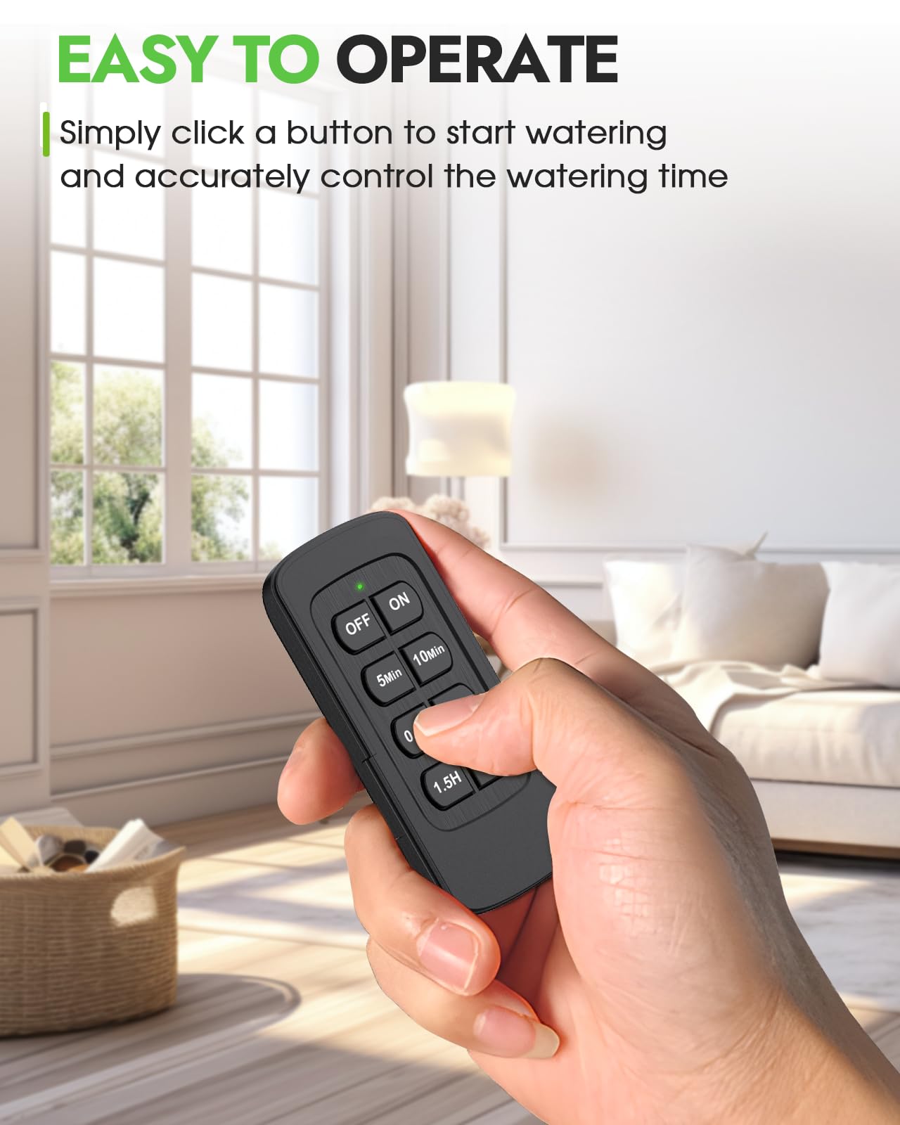 Insoma Remote Control Sprinkler Timer back view showing connectors