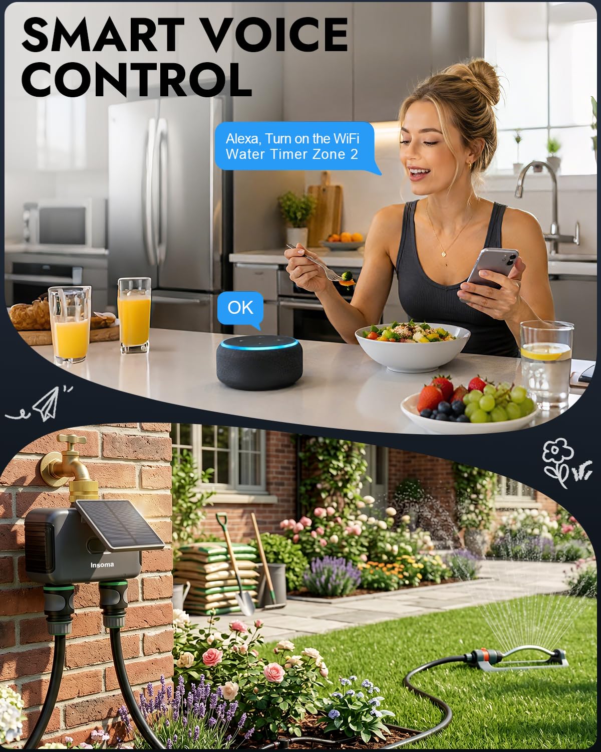 Insoma Solar WiFi Water Timer weatherproof housing