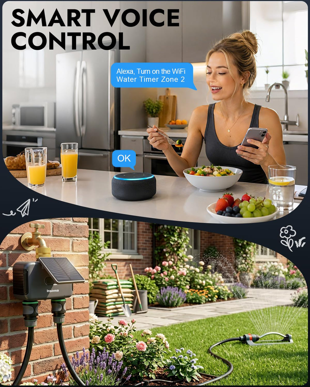 Insoma Solar WiFi Water Timer weatherproof housing
