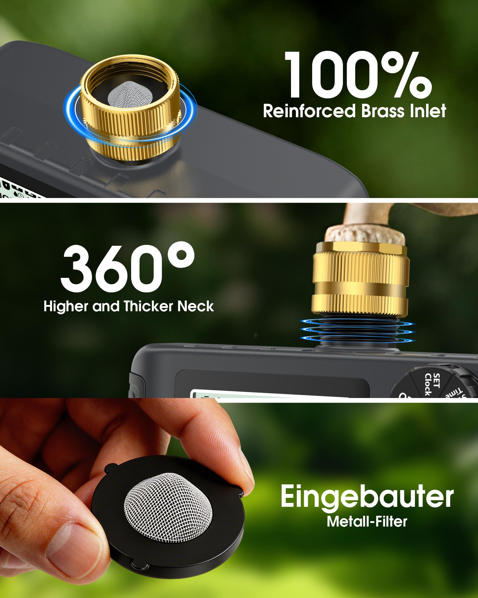 Insoma sprinkler timer displayed outdoors in sunlight