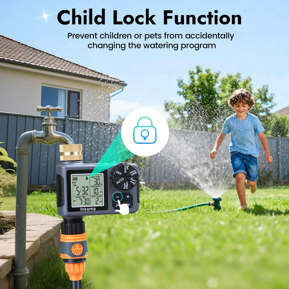 Insoma Sprinkler Timer in use watering garden
