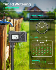 Insoma Sprinkler Timer side view highlighting brass inlet