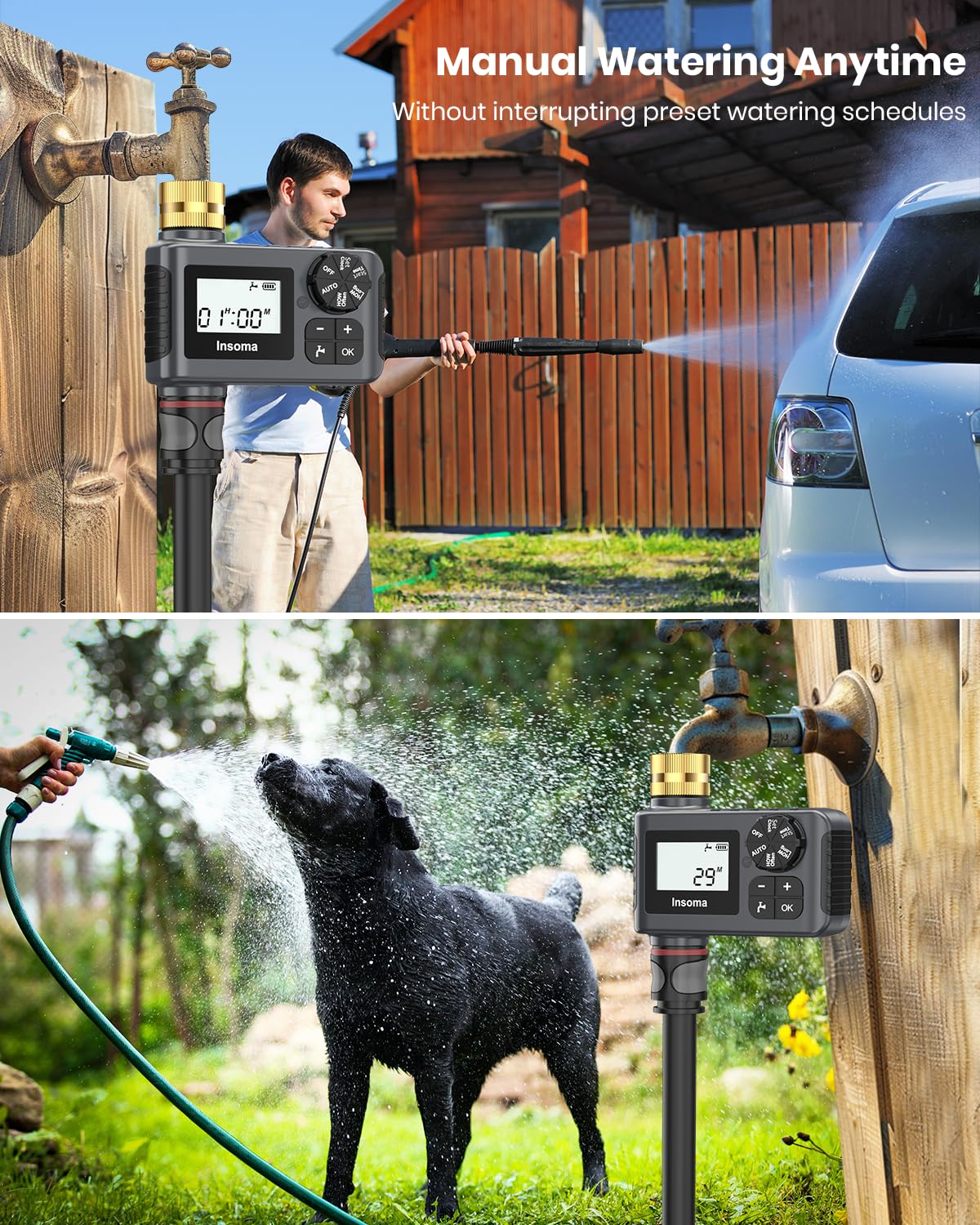 Insoma Sprinkler Timer with garden hose connection