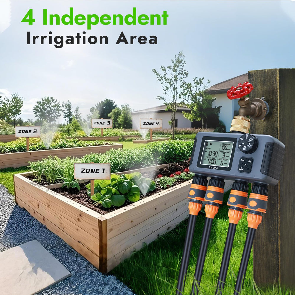 Insoma Water Timer in outdoor garden setting