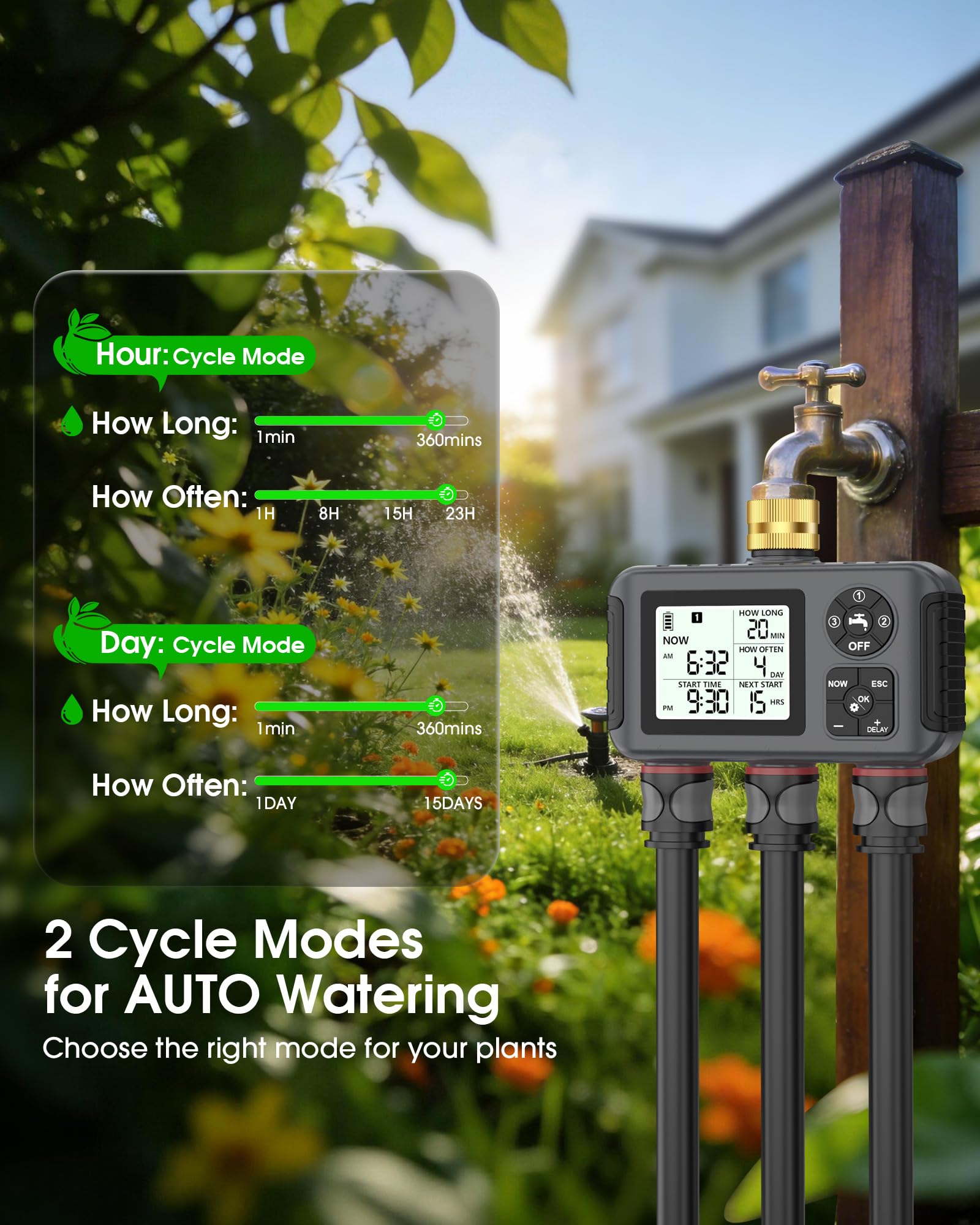 Insoma Water Timer showing three independent zones