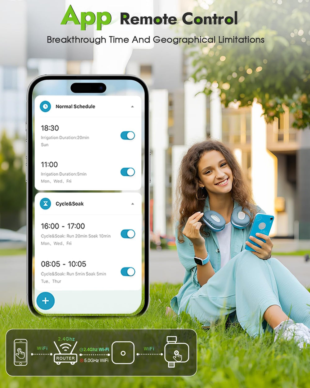Insoma WiFi Hose Timer in garden setting