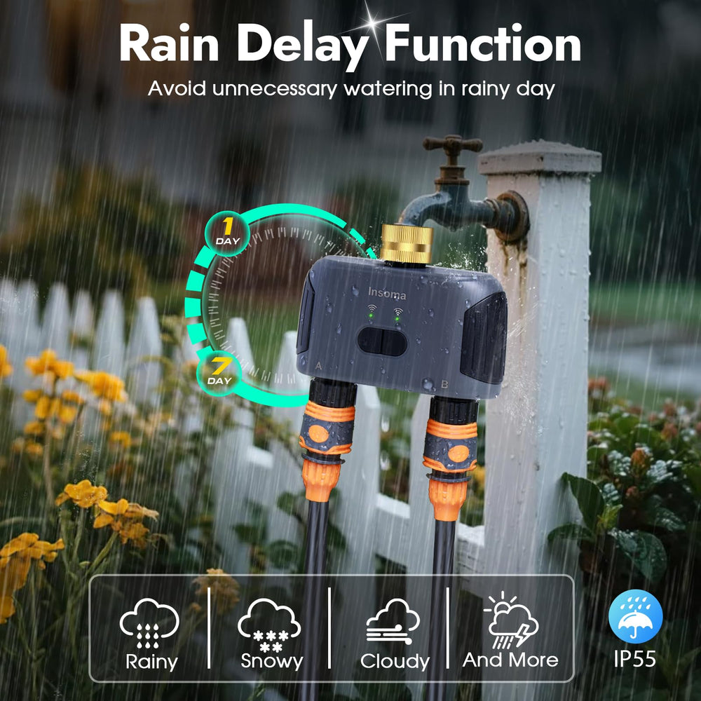 Insoma WiFi Water Timer with manual control feature