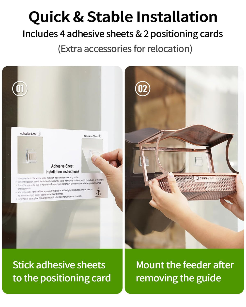Installation accessories for DesGully Window Bird Feeder