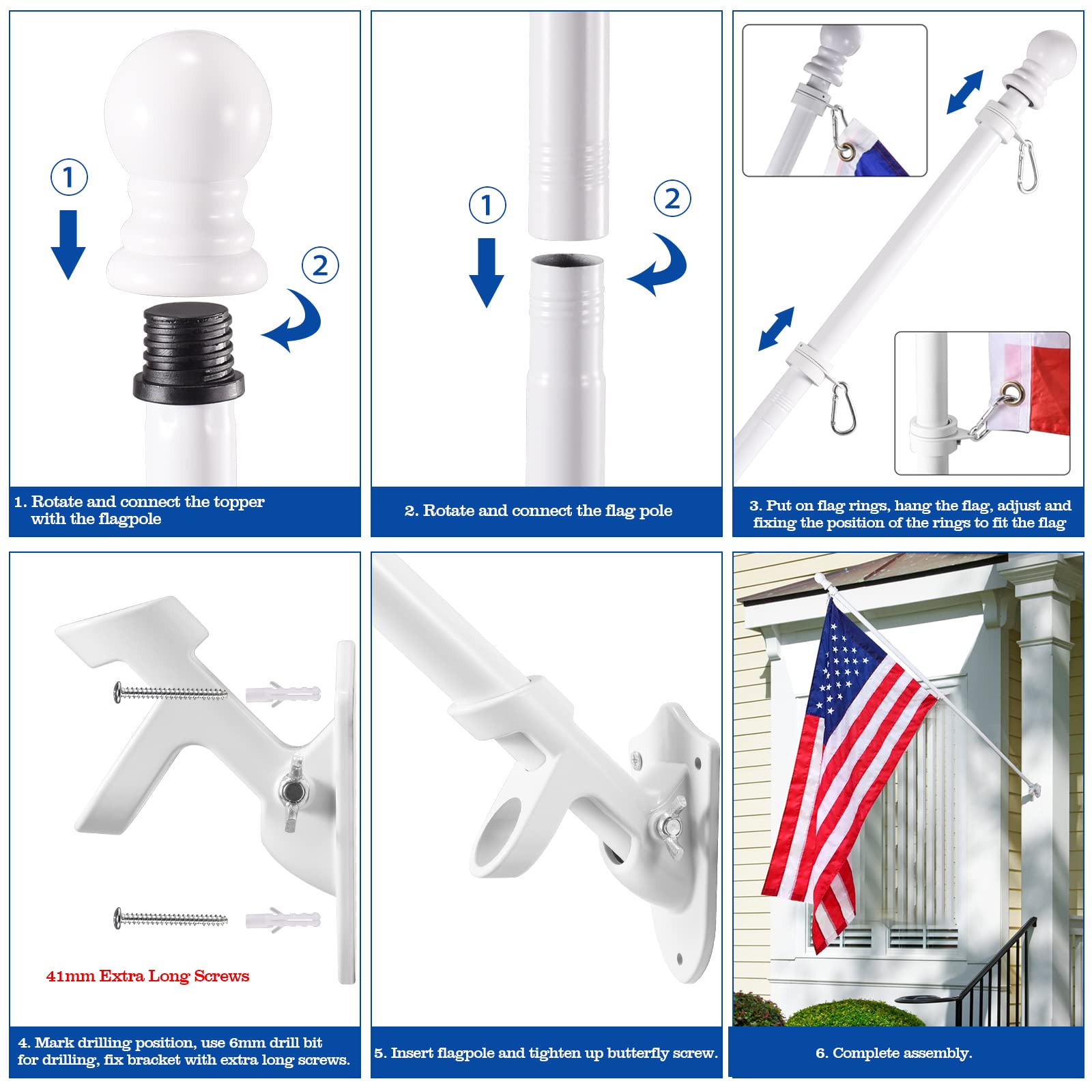 Installation components of BONWIN flag pole kit