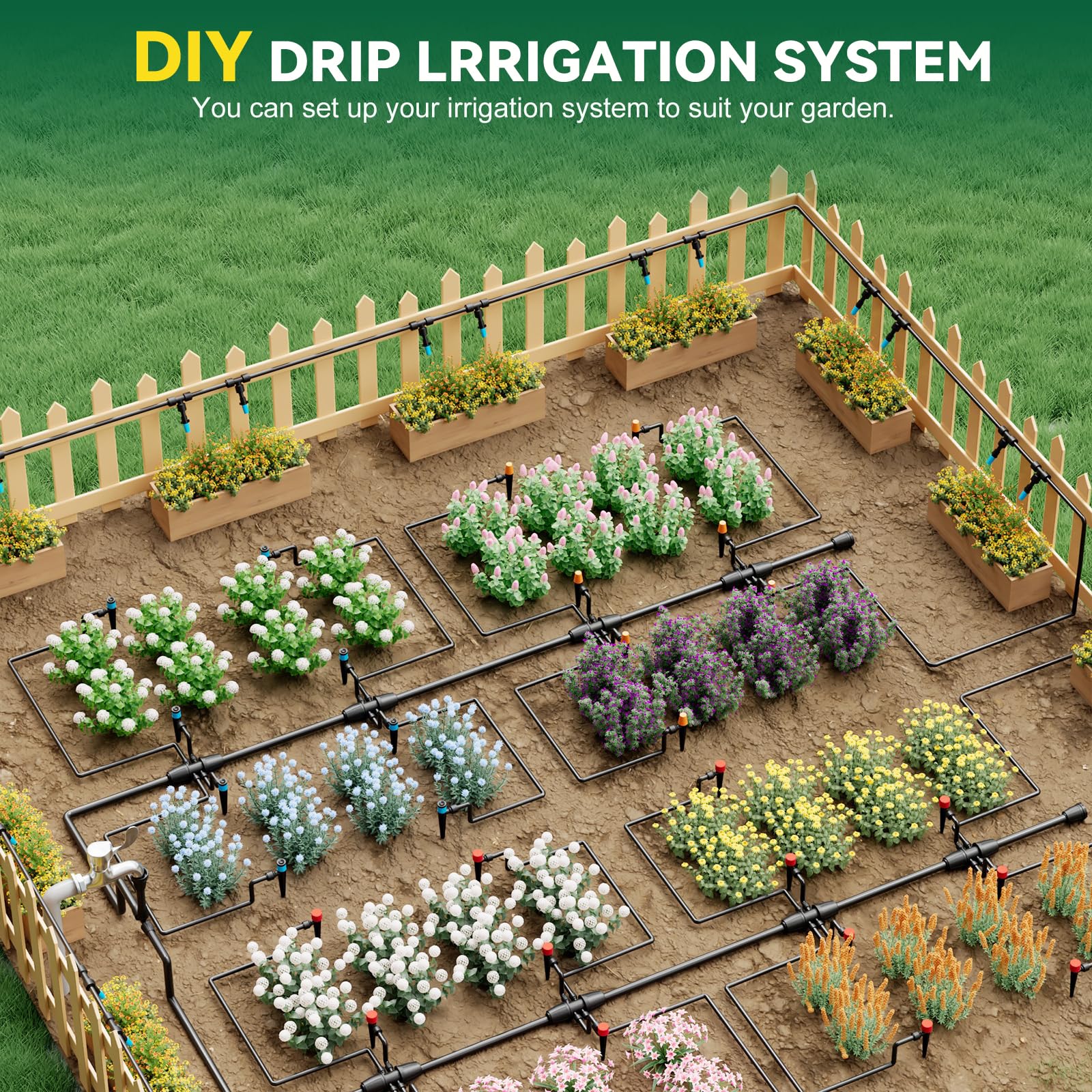 Installation components of STARREY drip irrigation system