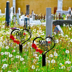 Installation demonstration of the memorial grave stake in a garden