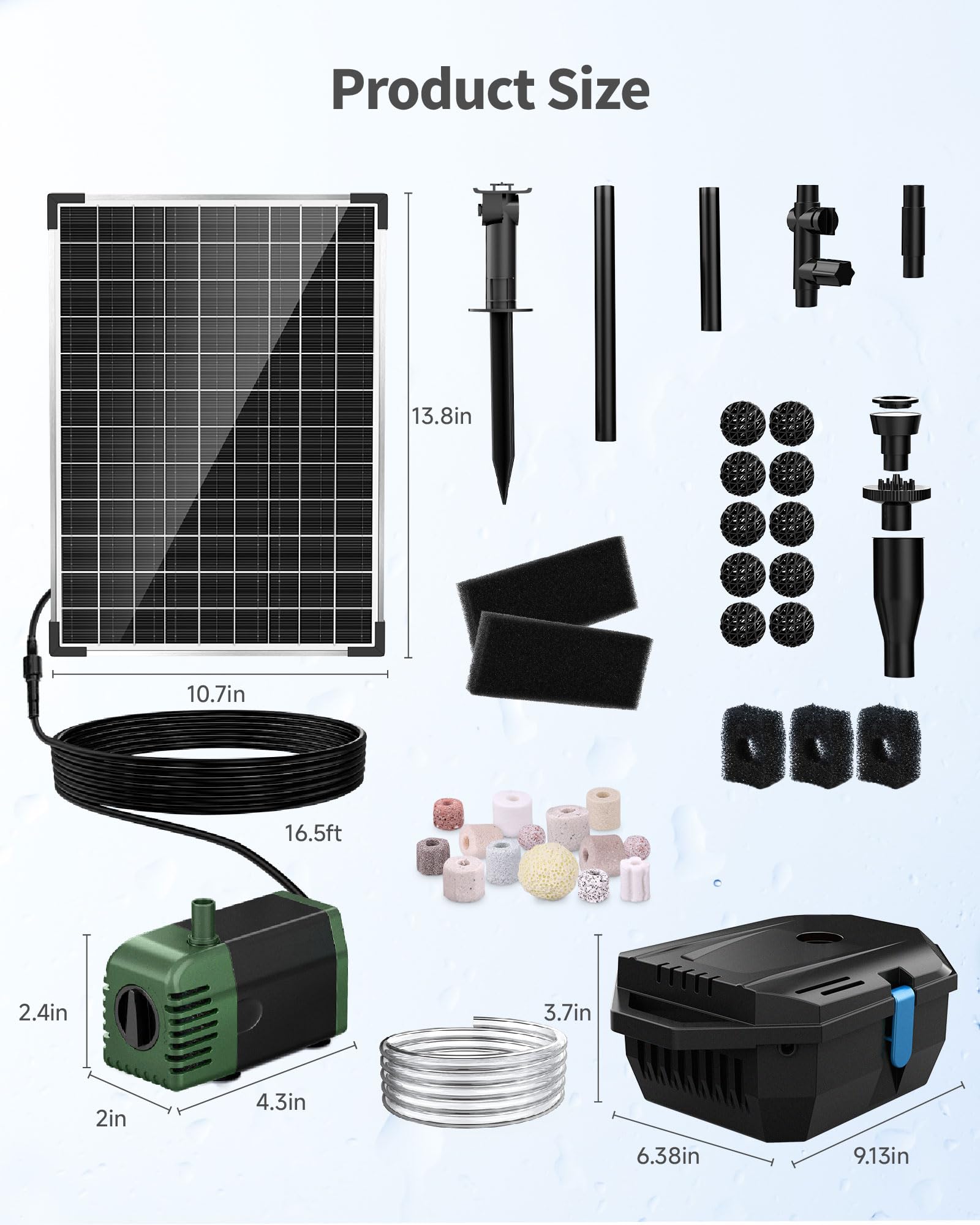 Installation diagram of the solar pond filter system