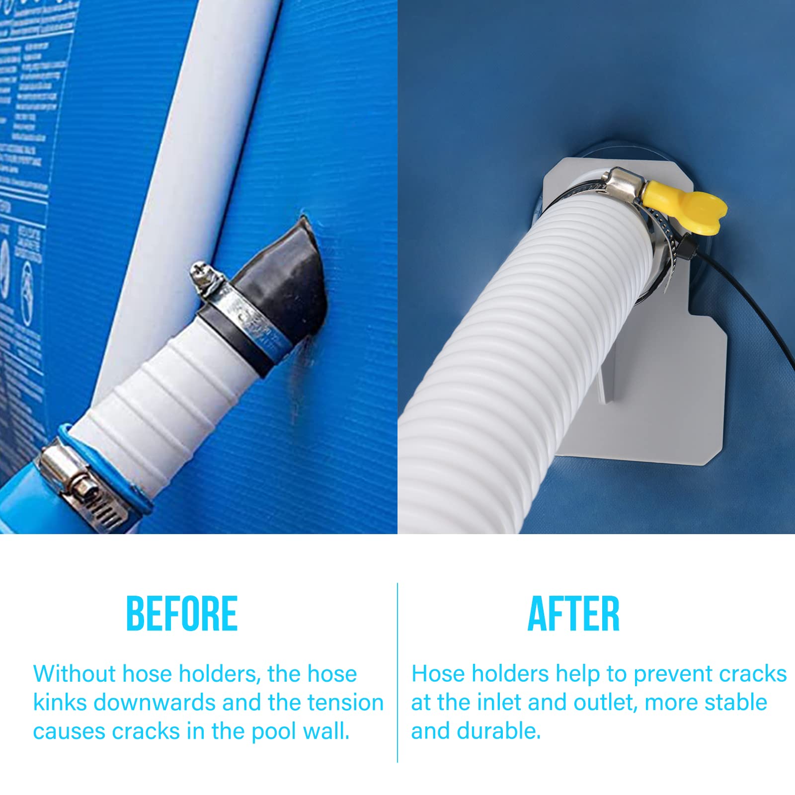 Installation example of BEWAVE pool hose in an above ground pool