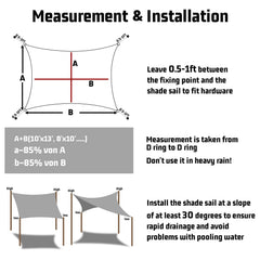 Installation example of LOVE STORY shade sail at a 30-degree angle