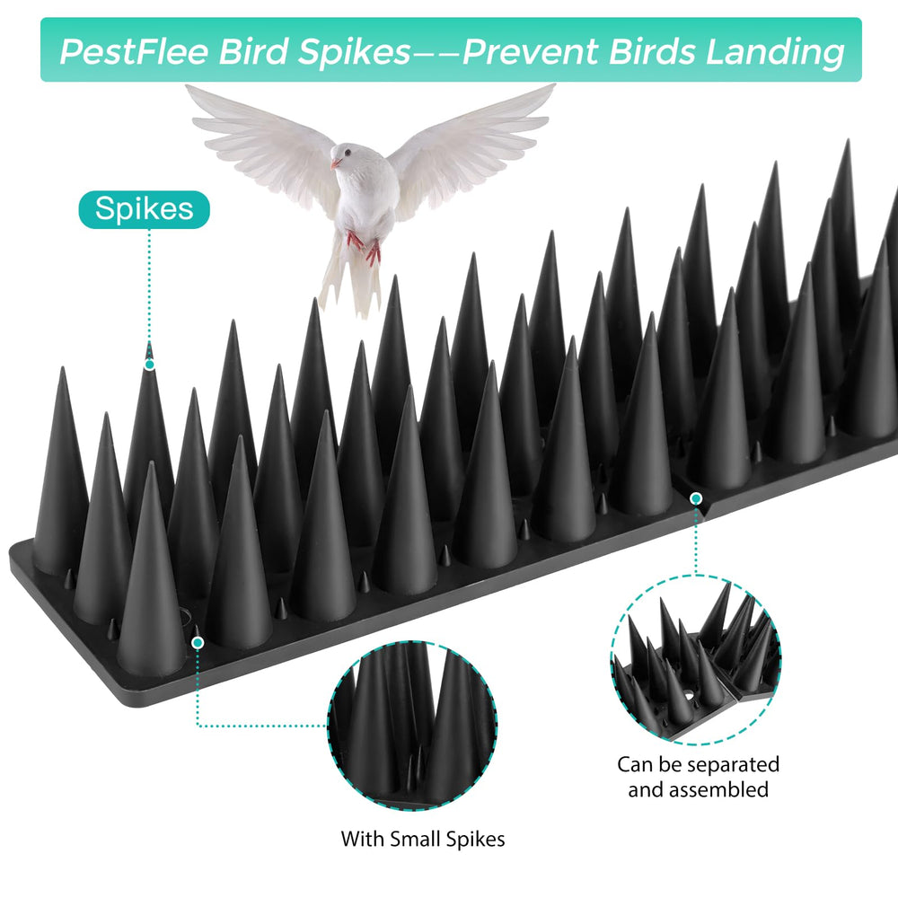 Installation example of PestFlee Bird Spikes on a railing