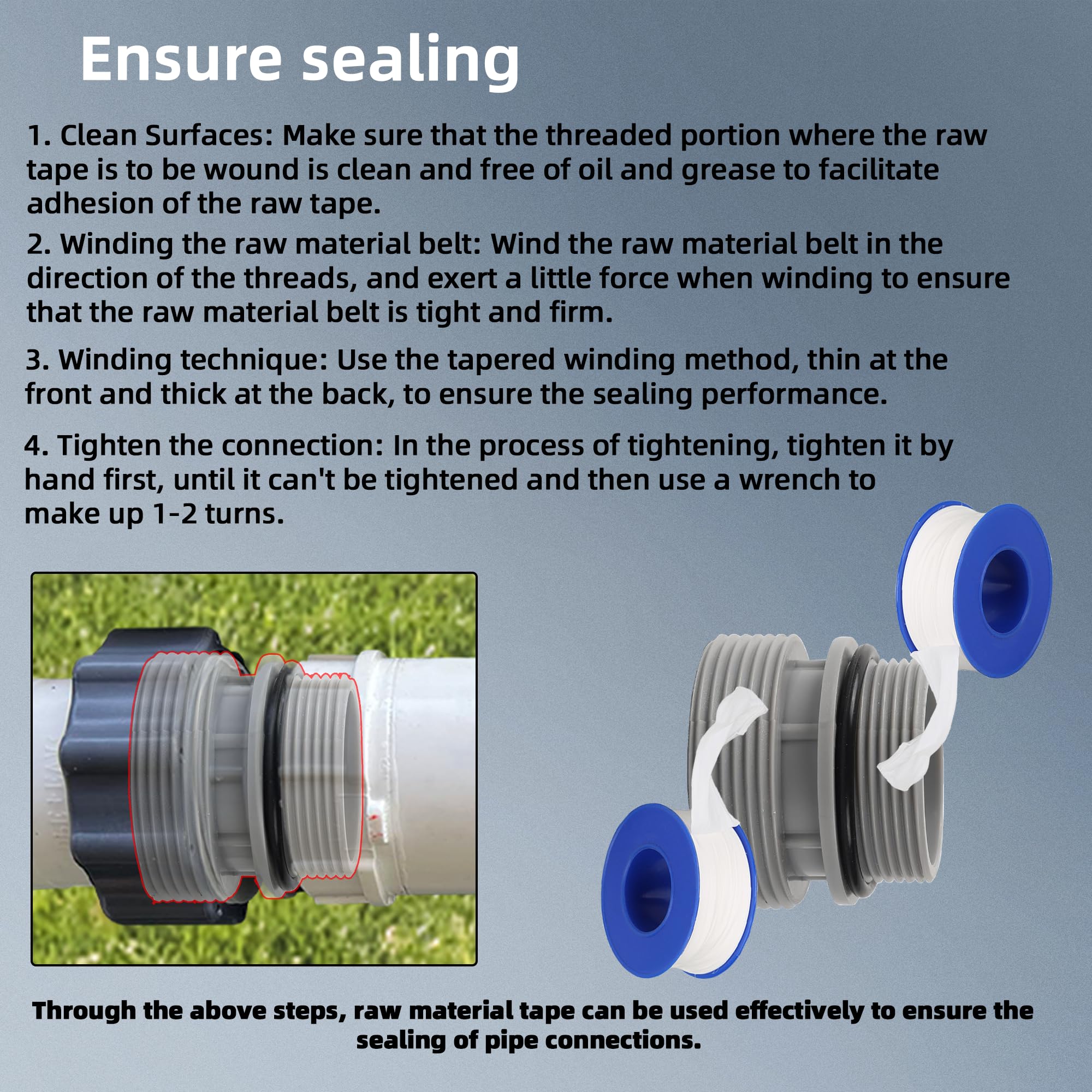 Installation example of TonGass adapters on pool hose