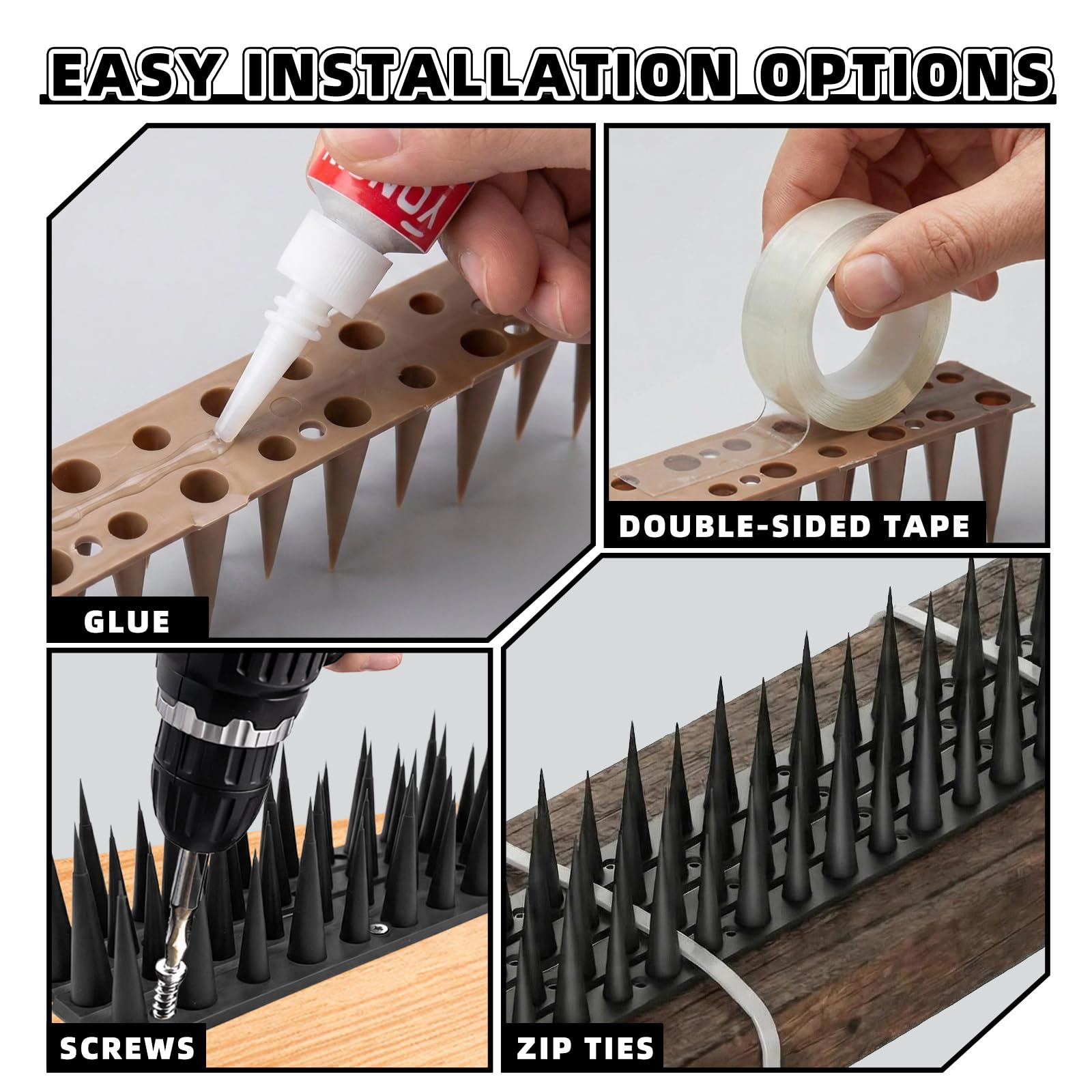 Installation gloves included with LavviTech Bird Spikes