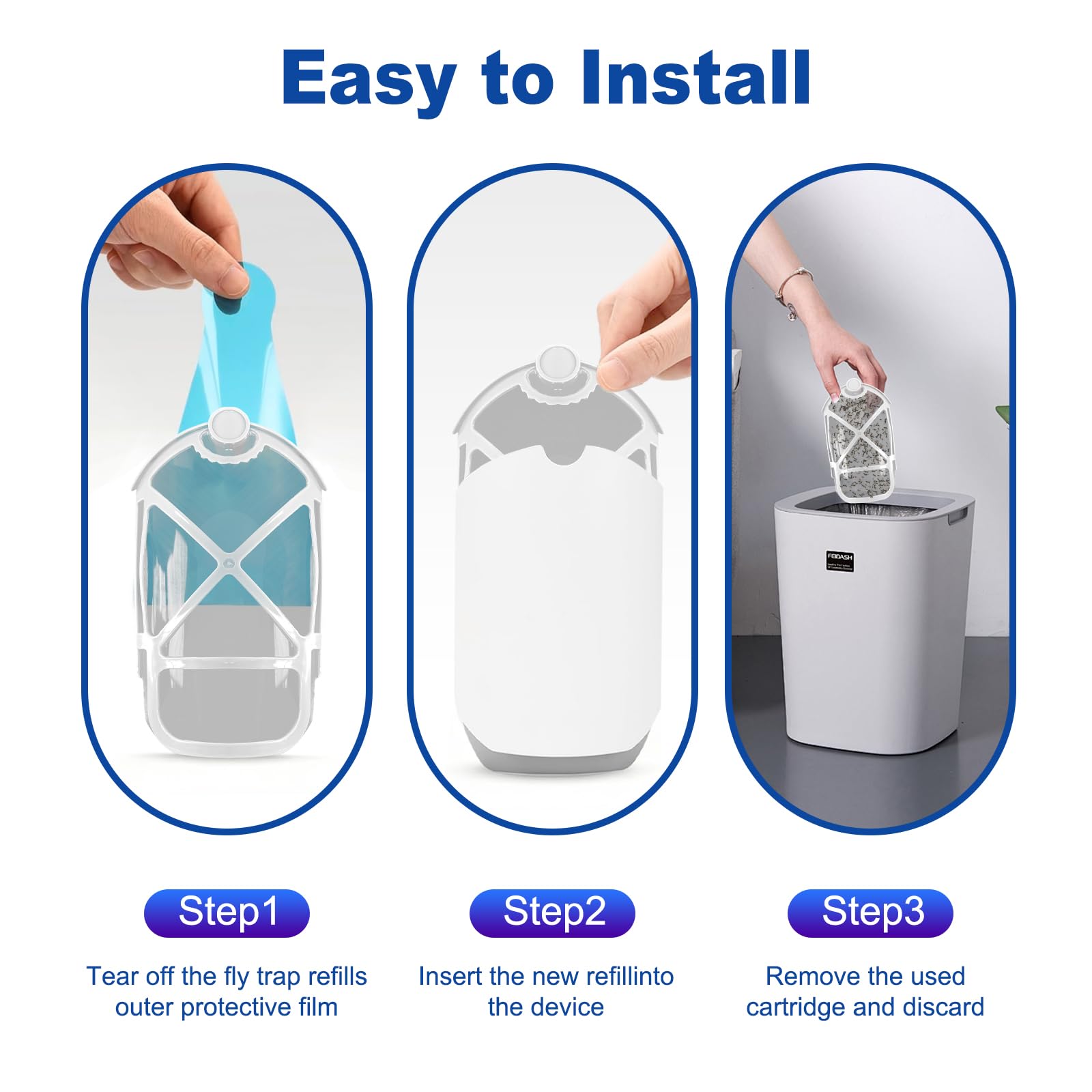 Installation guide for Dickinda flying insect trap refills