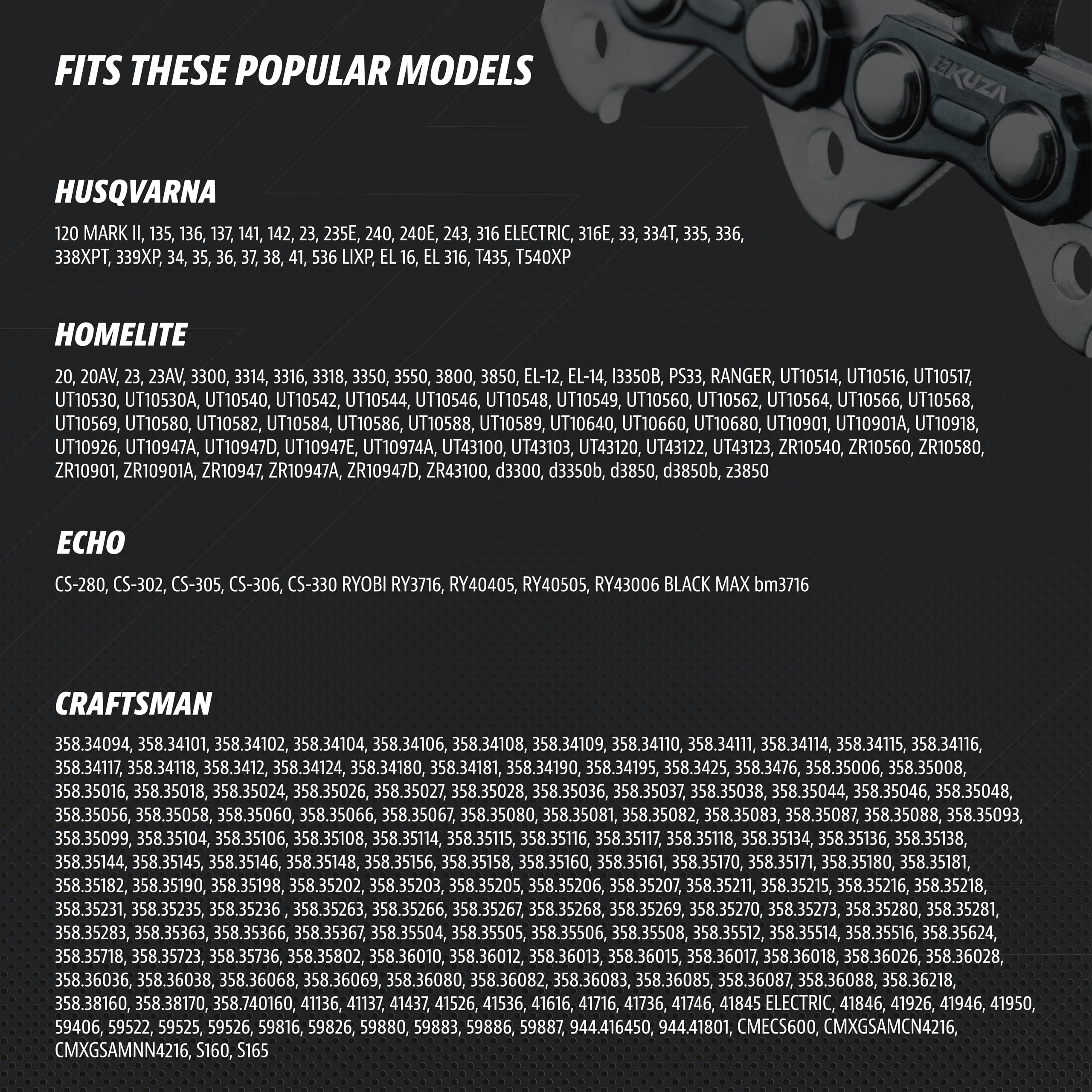 Installation guide for KUZA 16-inch chainsaw chain