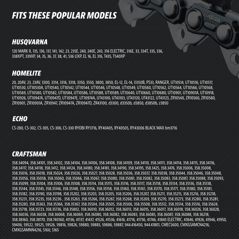 Installation guide for KUZA 16-inch chainsaw chain