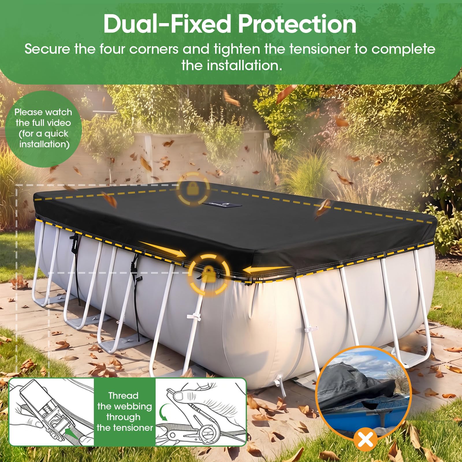 Installation guide for SIHAIAN pool cover