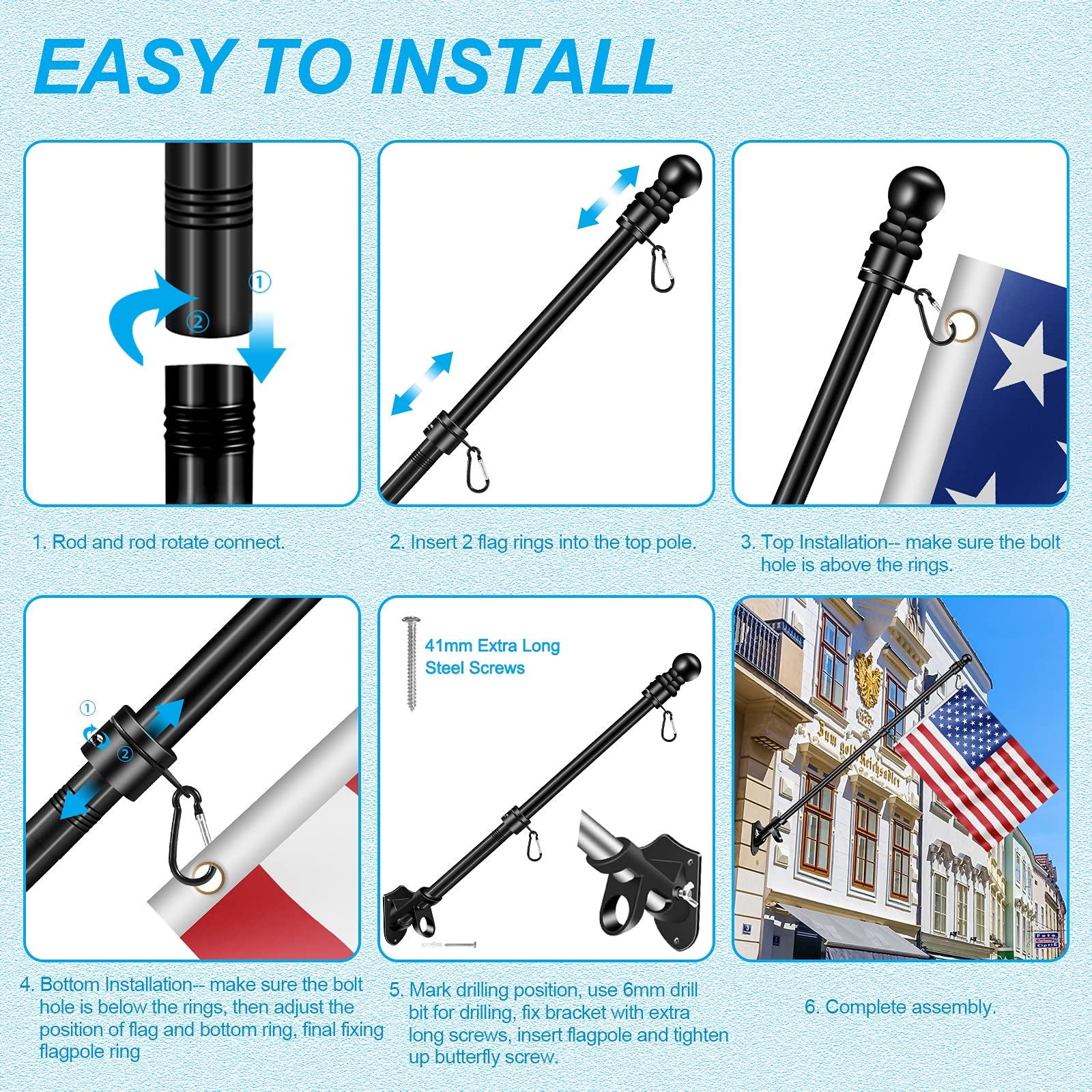 Installation hardware for REERON flag pole kit