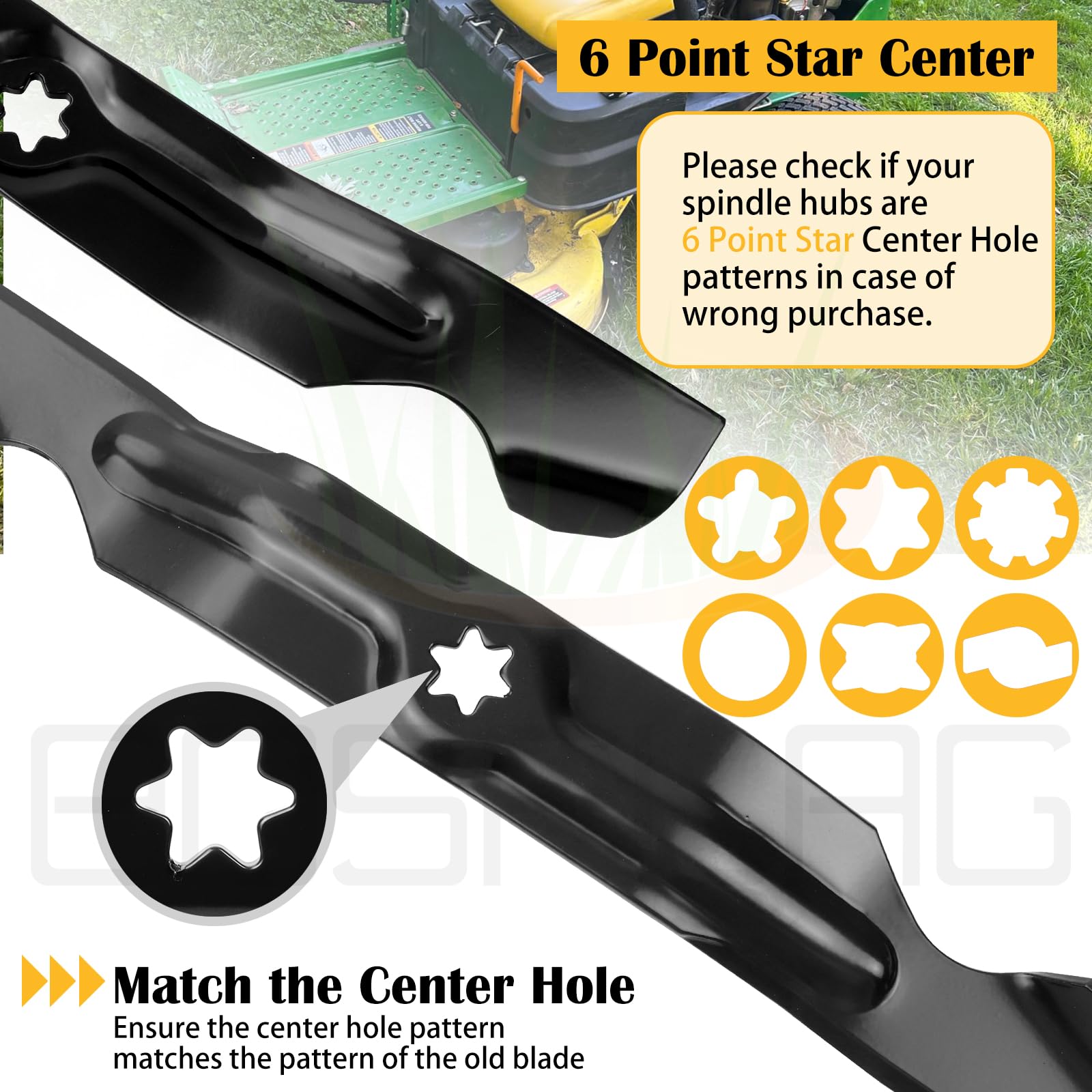 Installation hardware included with BOSFLAG mower blades