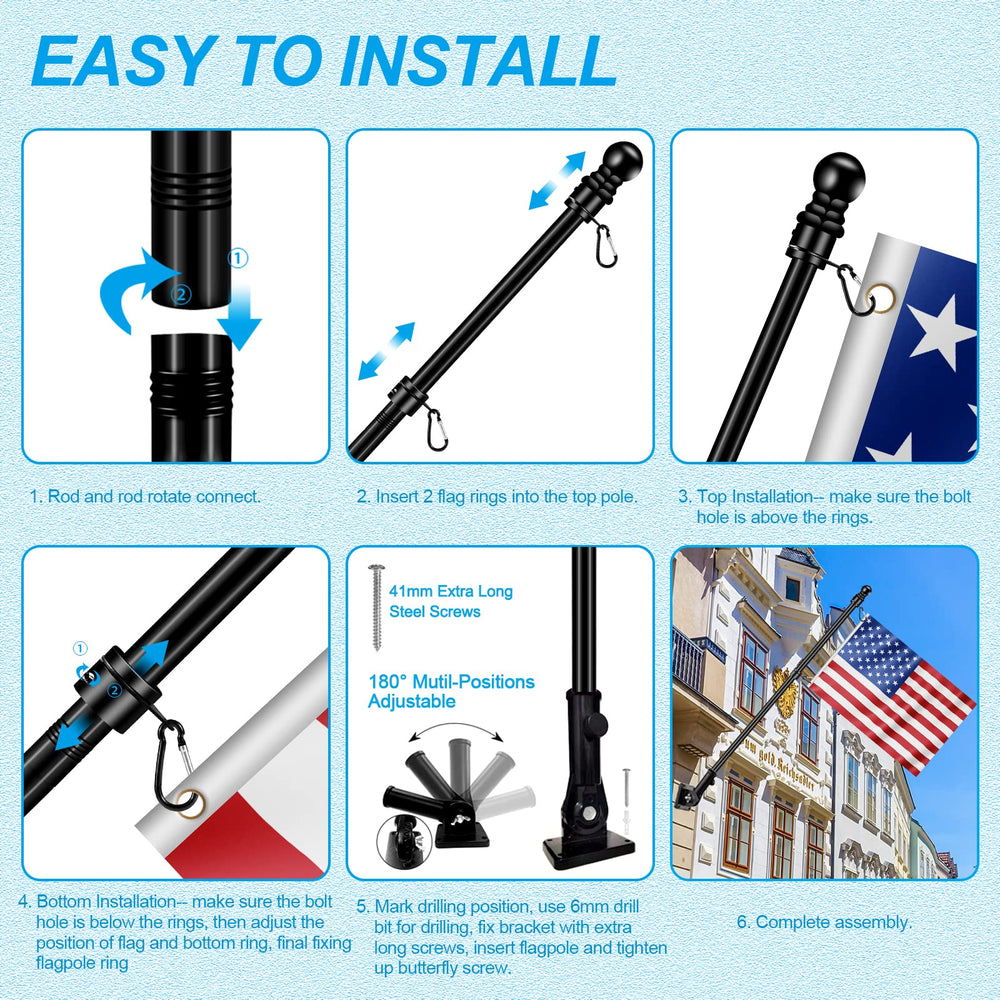 Installation hardware included with REERON flag pole kit