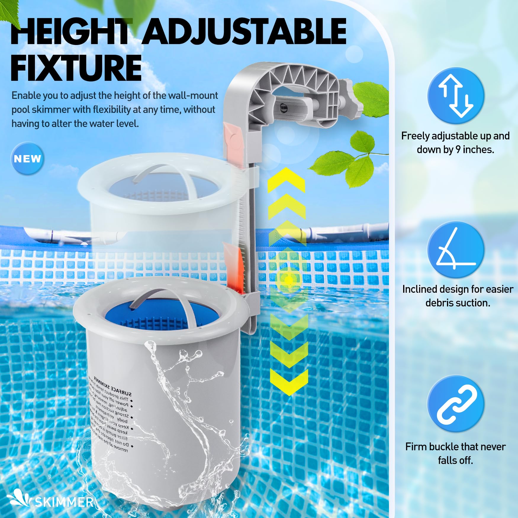 Installation instructions for DeeprClean pool skimmer