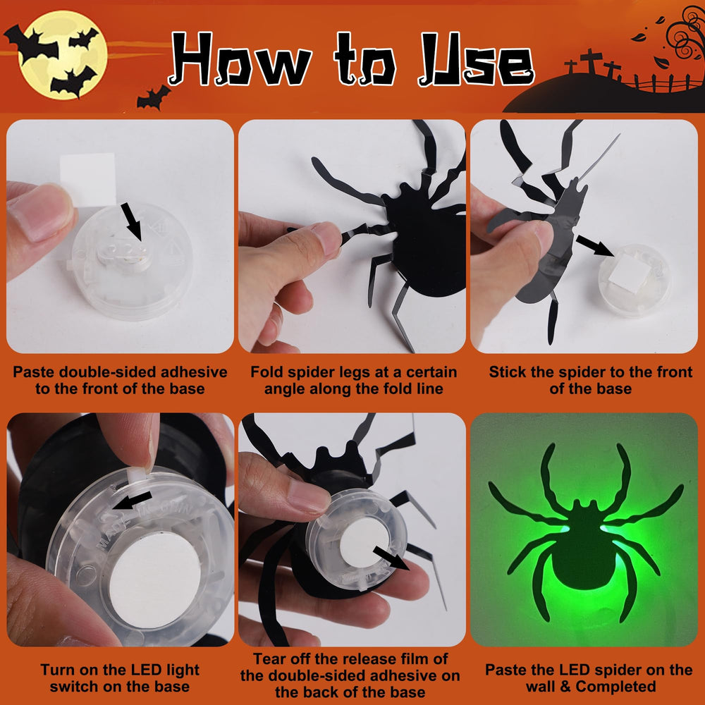 Installation instructions for DR.DUDU Halloween spiders