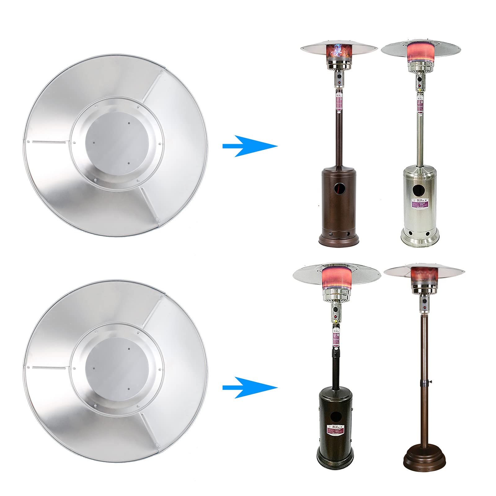 Installation instructions for HQQ outdoor Patio Heater Reflector Shield