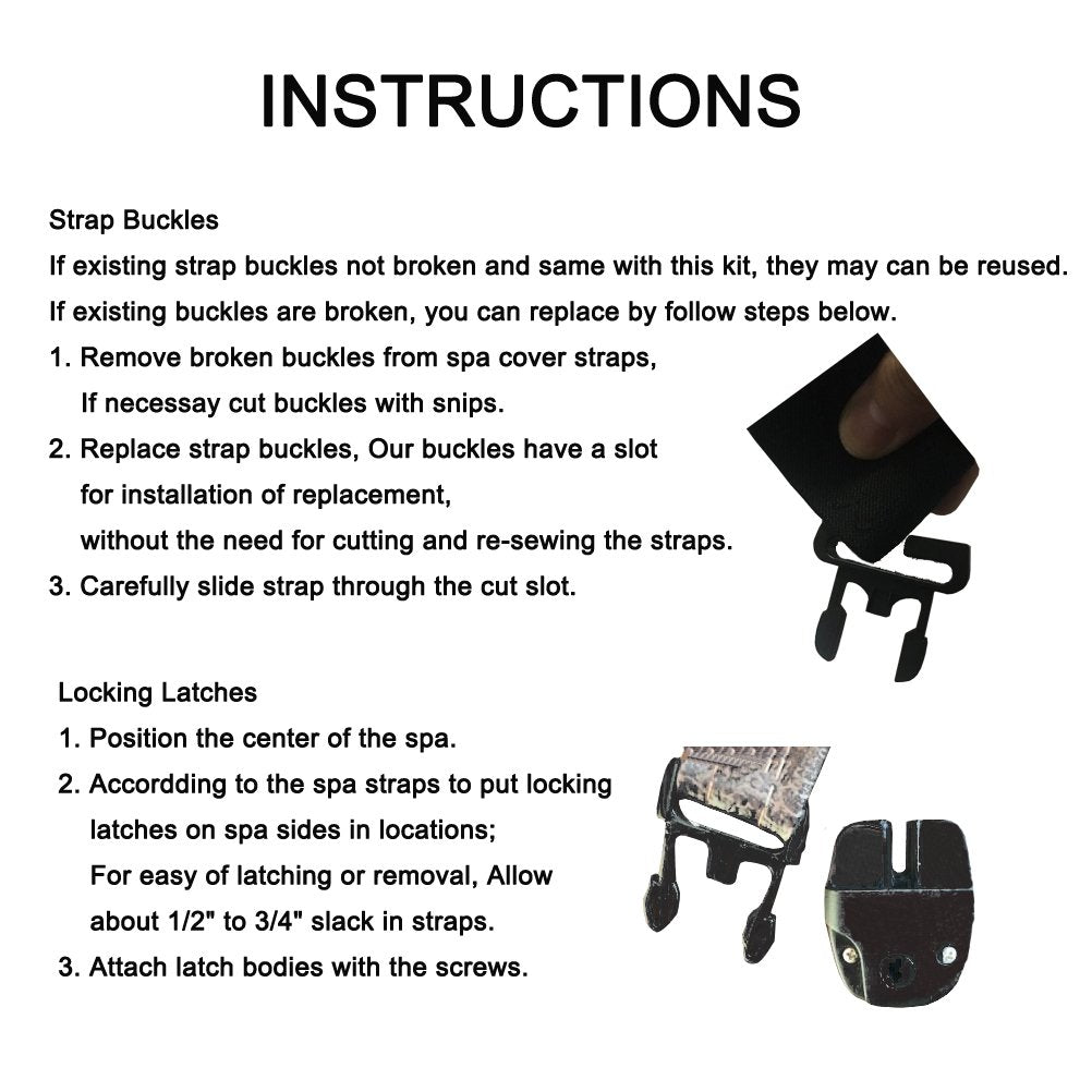 Installation instructions for Huouo Hot Tub Cover Repair Kit