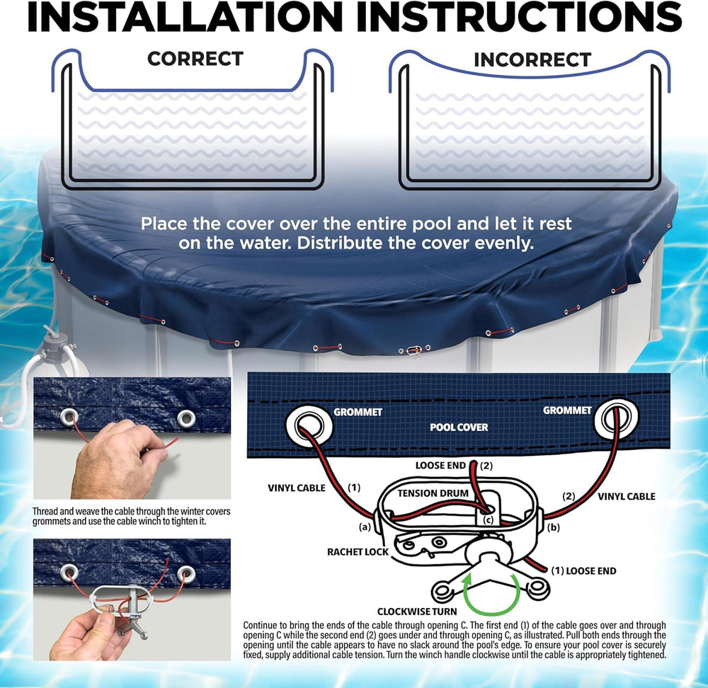 Installation instructions for Shop Square pool cover