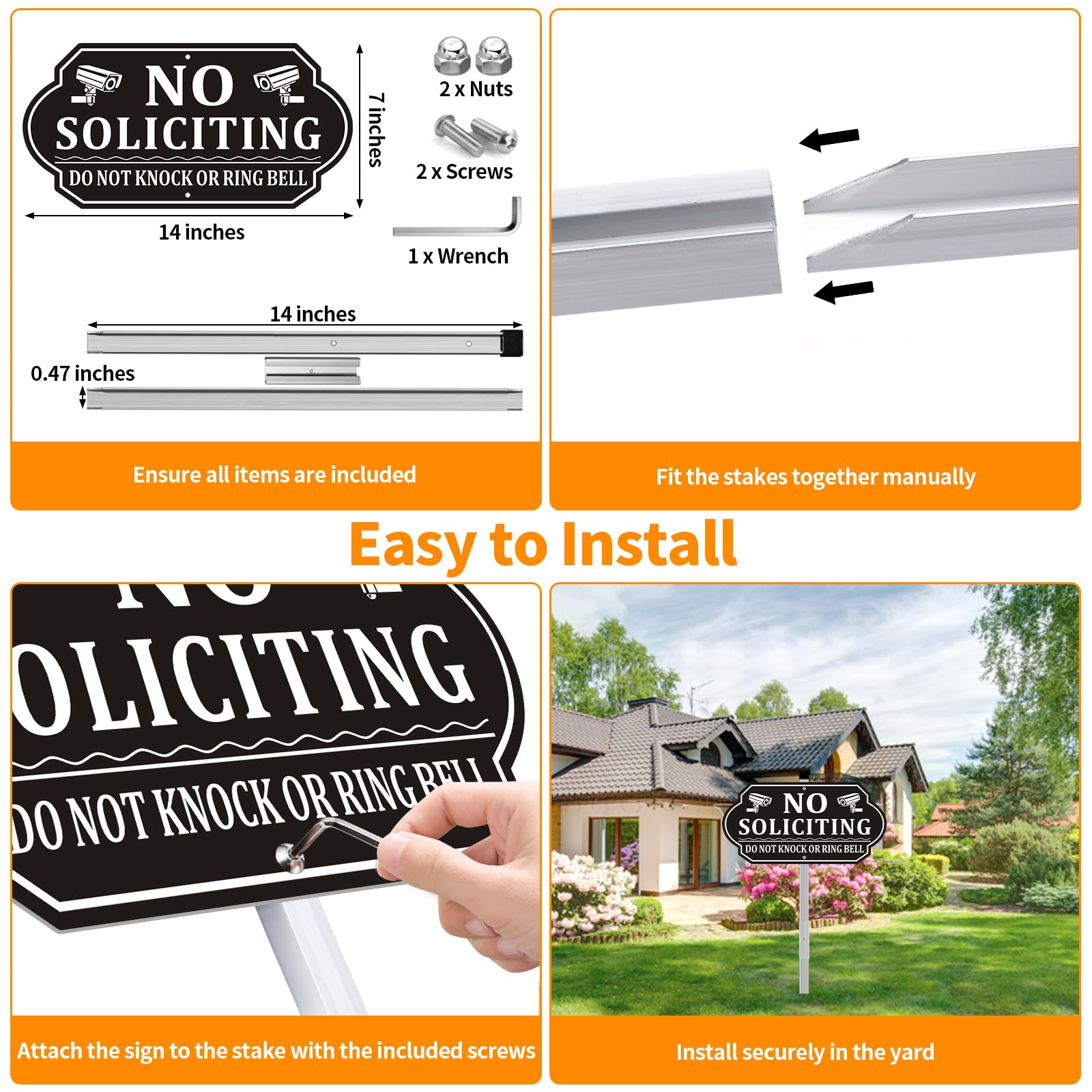 Installation manual for Frohllia No Soliciting Sign